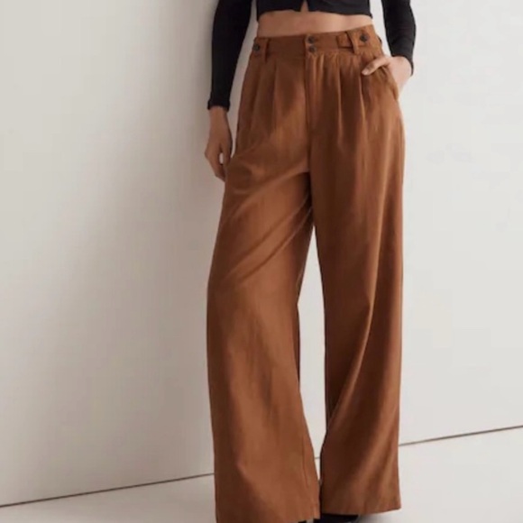 NWT Madewell Harlow brown wide leg trousers - Picture 6 of 7